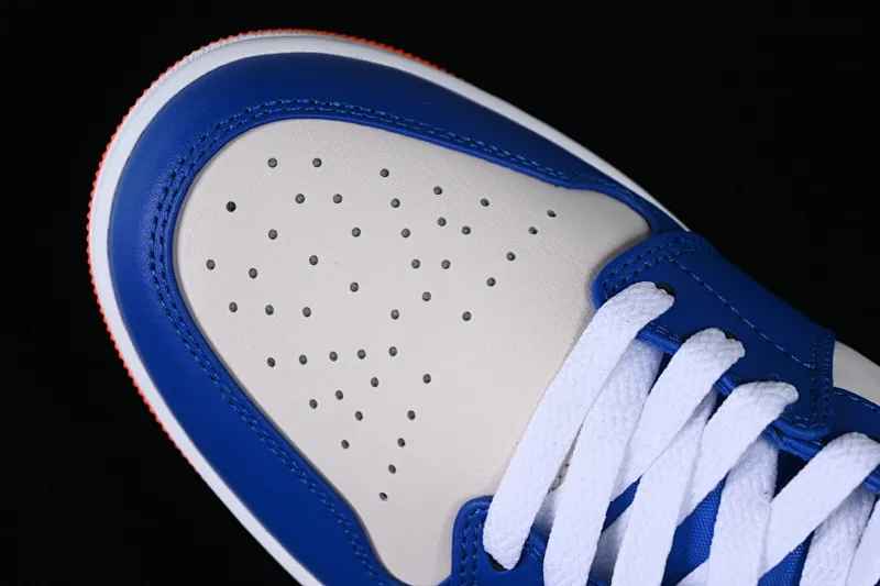 All categories Air Jordan Jordan series basketball shoes Air Jordan 1 Mid G version pure original Air Jordan 1 Mid AJ1 Joe 1 Knicks white blue orange mid-top cultural casual sneakers FD1029-400